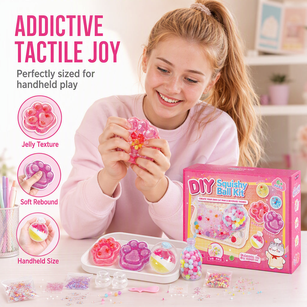 DIY-Bausatz für ein „Fried Ice“-Squishy-Spielzeug mit Katzenkrallen-Motiv für Kinder