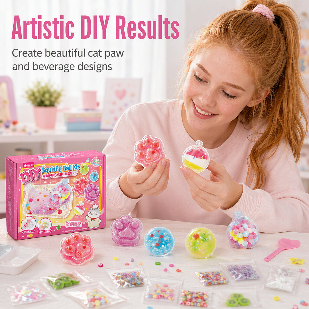 DIY-Bausatz für ein „Fried Ice“-Squishy-Spielzeug mit Katzenkrallen-Motiv für Kinder