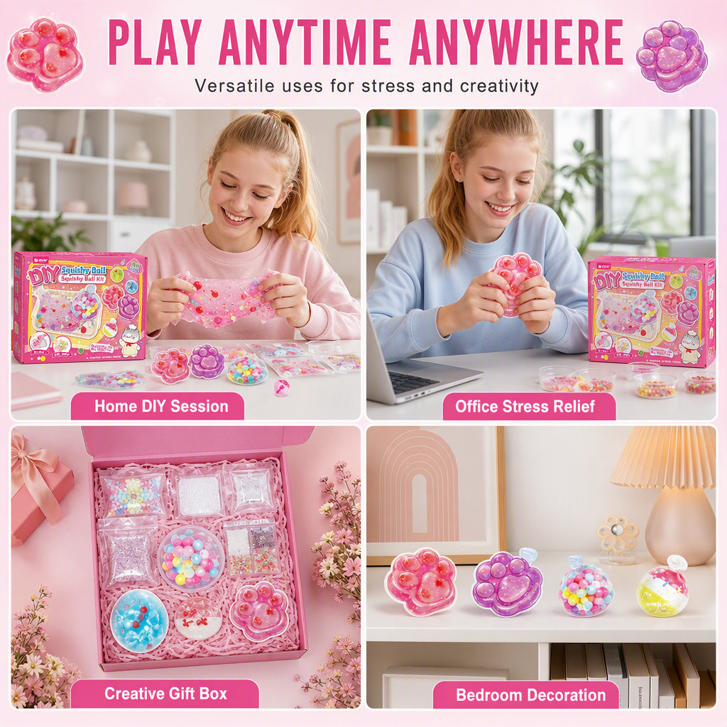 DIY-Bausatz für ein „Fried Ice“-Squishy-Spielzeug mit Katzenkrallen-Motiv für Kinder
