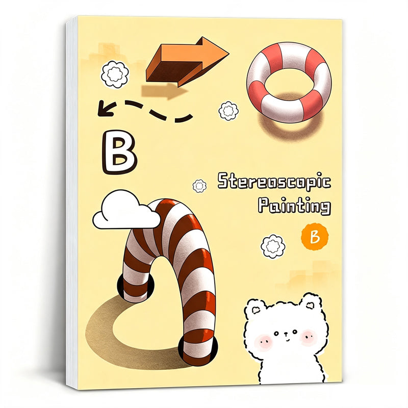 🎨✨ 3D-Stereoskopisches Zeichenbuch für Kinder – Malen, Ausschneiden & kreative Fähigkeiten spielerisch fördern 📚✂️