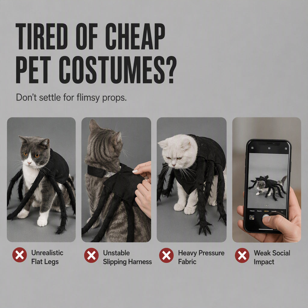 Halloween-Kostüm für Haustiere: Gruselige Plüsch-Spinne – Verwandlungsoutfit für Hunde und Katzen