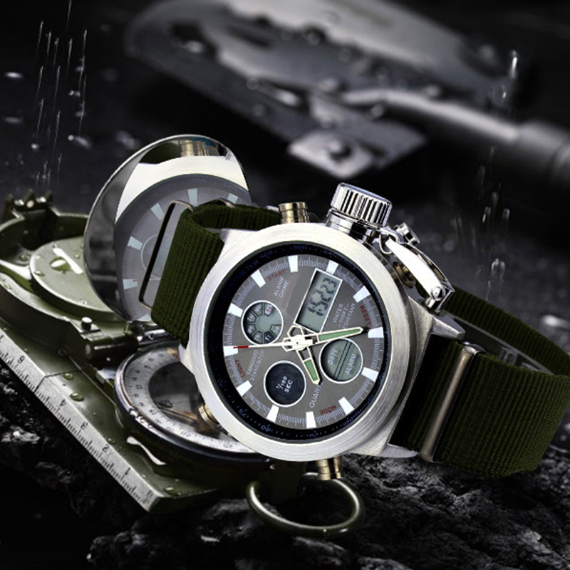 Vintage-Wasserdichte Mechanische Uhr mit Doppelanzeige