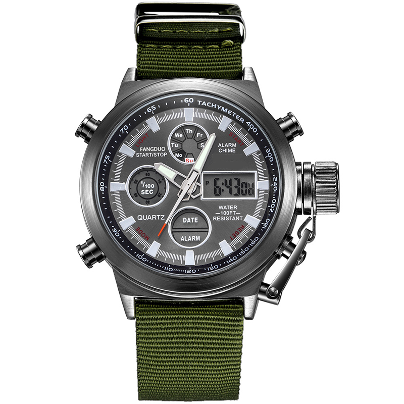 Vintage-Wasserdichte Mechanische Uhr mit Doppelanzeige