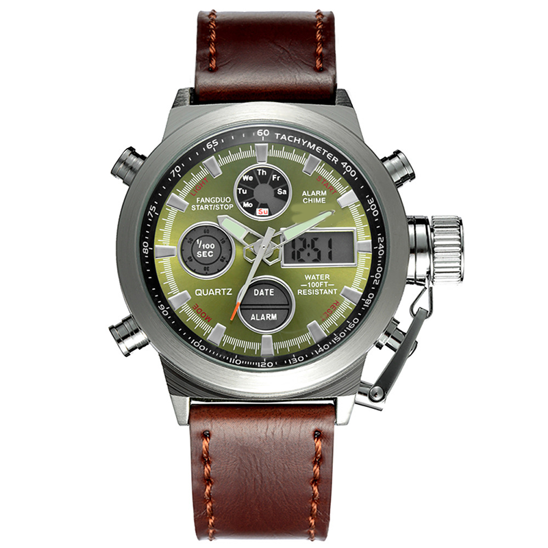 Vintage-Wasserdichte Mechanische Uhr mit Doppelanzeige