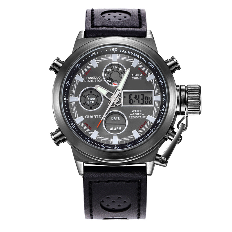 Vintage-Wasserdichte Mechanische Uhr mit Doppelanzeige