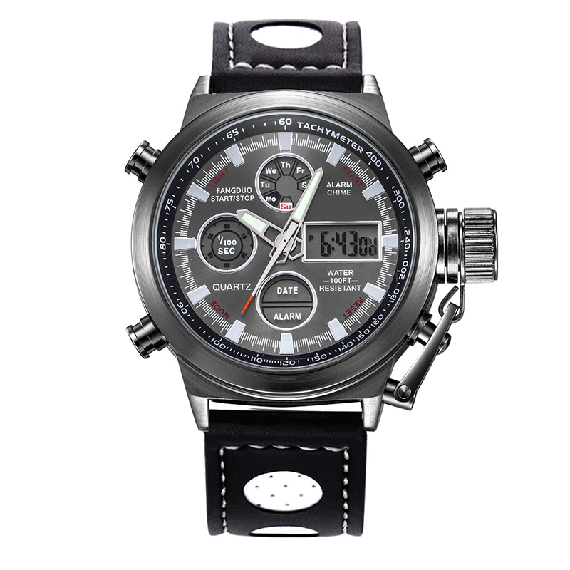 Vintage-Wasserdichte Mechanische Uhr mit Doppelanzeige