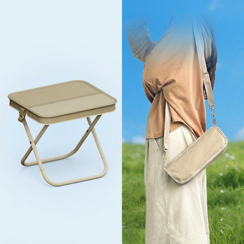 Tragbarer Klapphocker mit Handtaschendesign