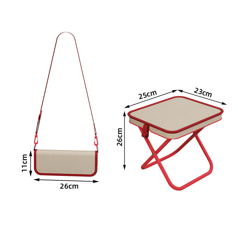Tragbarer Klapphocker mit Handtaschendesign