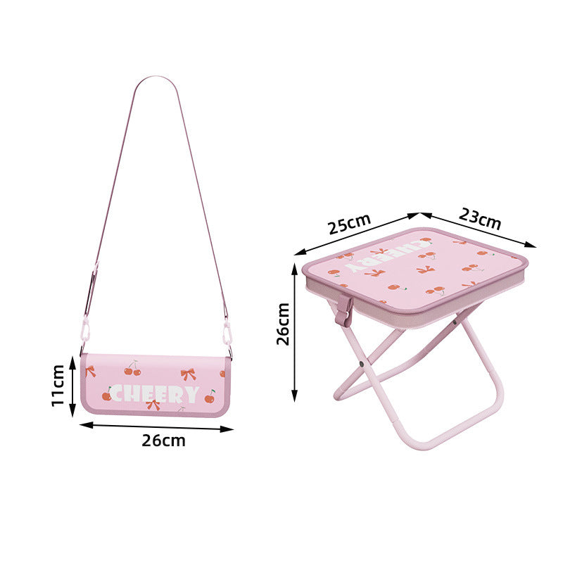 Tragbarer Klapphocker mit Handtaschendesign
