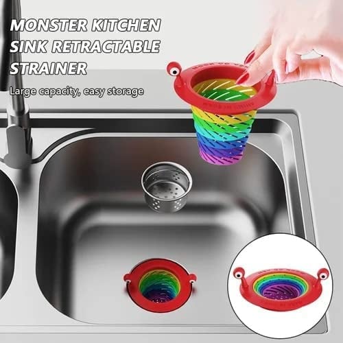 🌈 Ausziehbarer Küchensieb-Abflussfilter – Fängt Speisereste & Schmutz auf und verhindert verstopfte Abflüsse