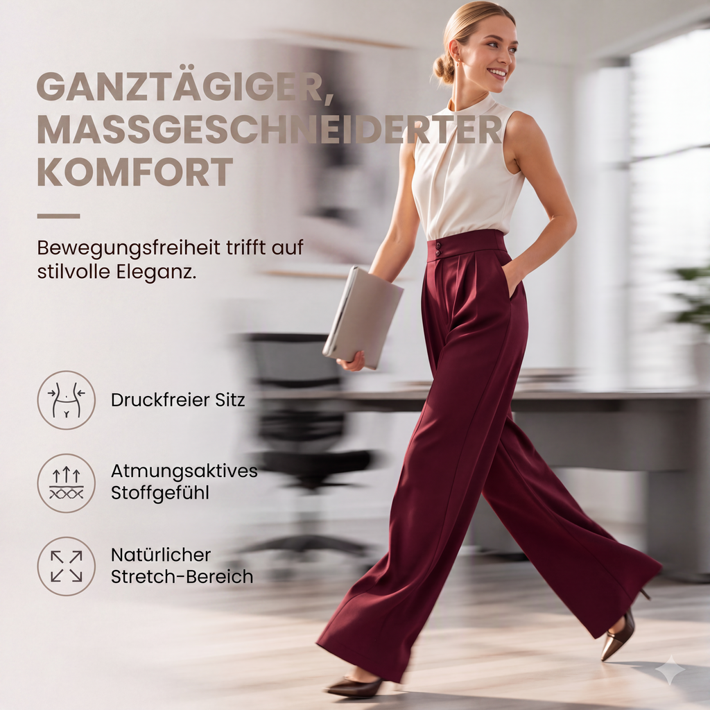 Damen-Hosenanzughose mit hoher Taille und elastischem Rückenteil