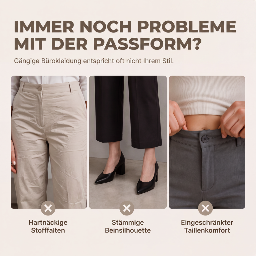 Damen-Hosenanzughose mit hoher Taille und elastischem Rückenteil