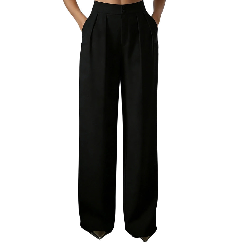 Damen-Hosenanzughose mit hoher Taille und elastischem Rückenteil