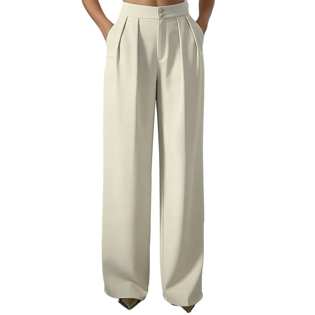 Damen-Hosenanzughose mit hoher Taille und elastischem Rückenteil