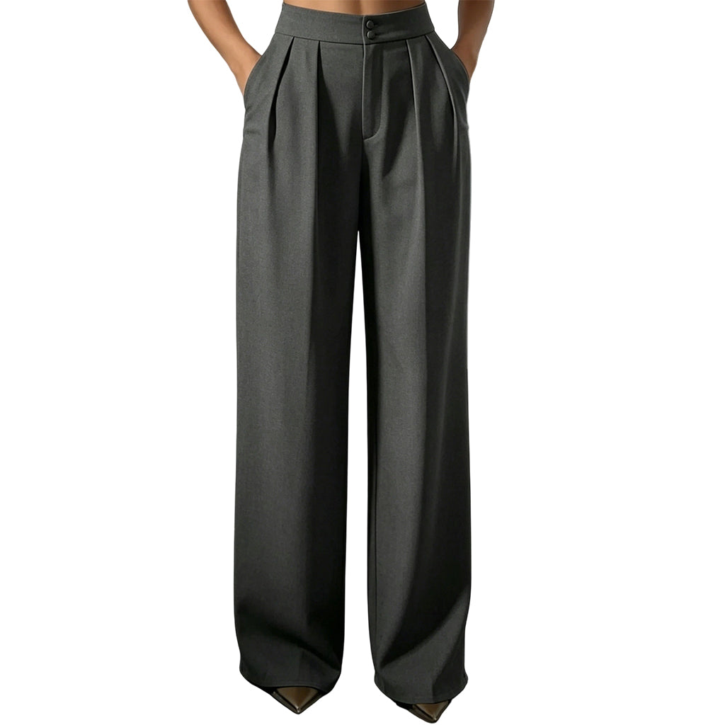 Damen-Hosenanzughose mit hoher Taille und elastischem Rückenteil