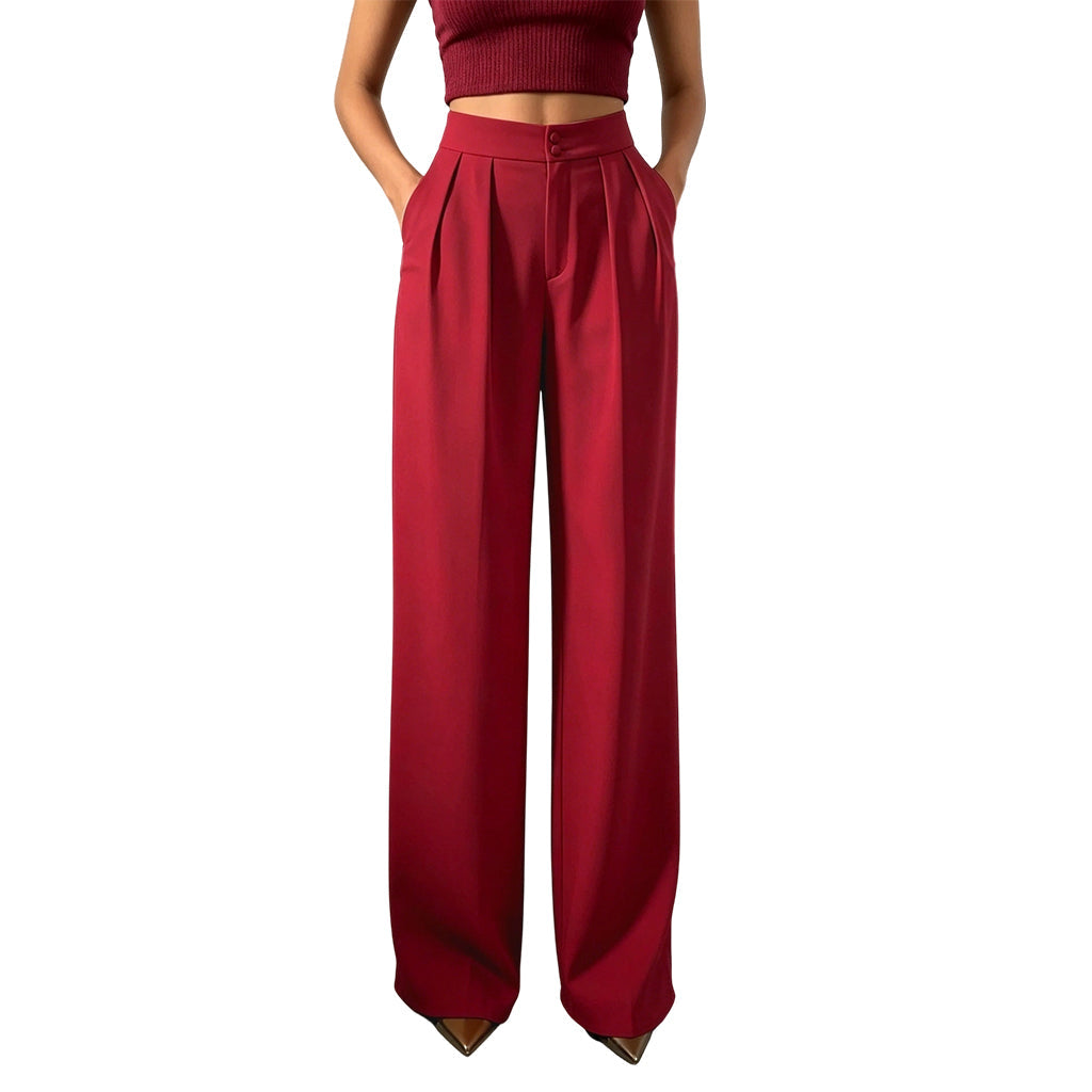 Damen-Hosenanzughose mit hoher Taille und elastischem Rückenteil