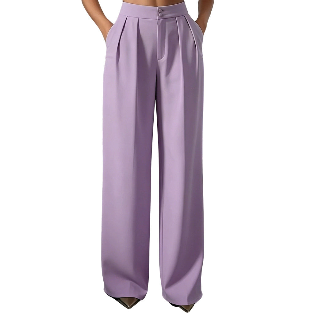Damen-Hosenanzughose mit hoher Taille und elastischem Rückenteil