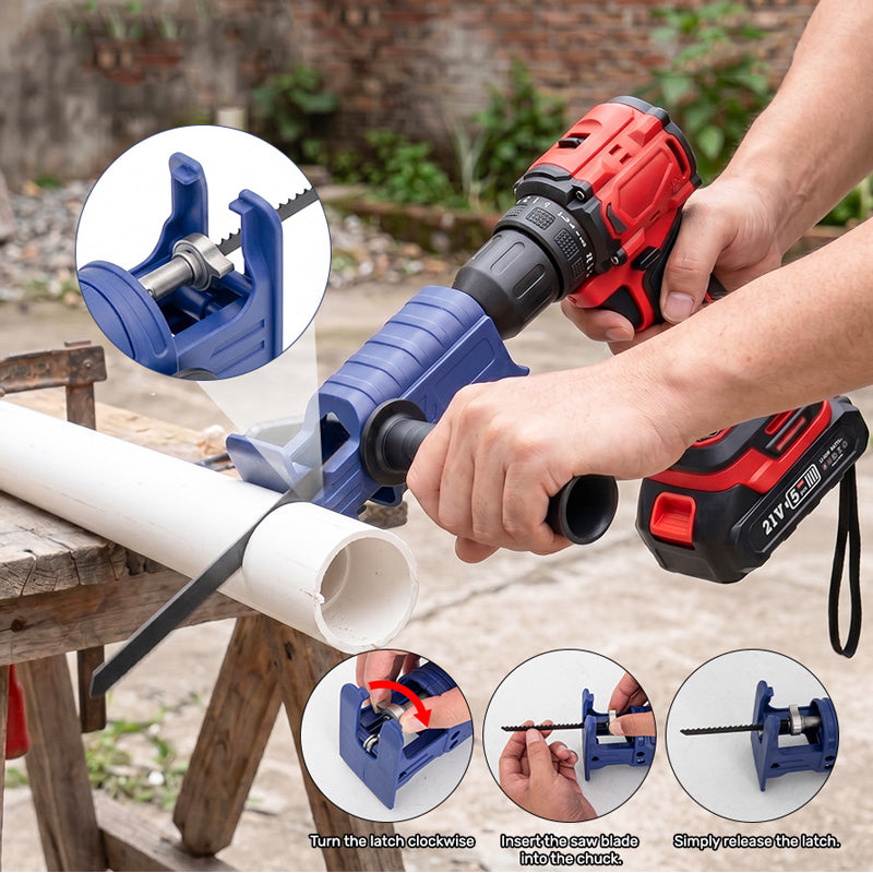 Adapter von tragbarer elektrischer Bohrmaschine zu Säbelsäge