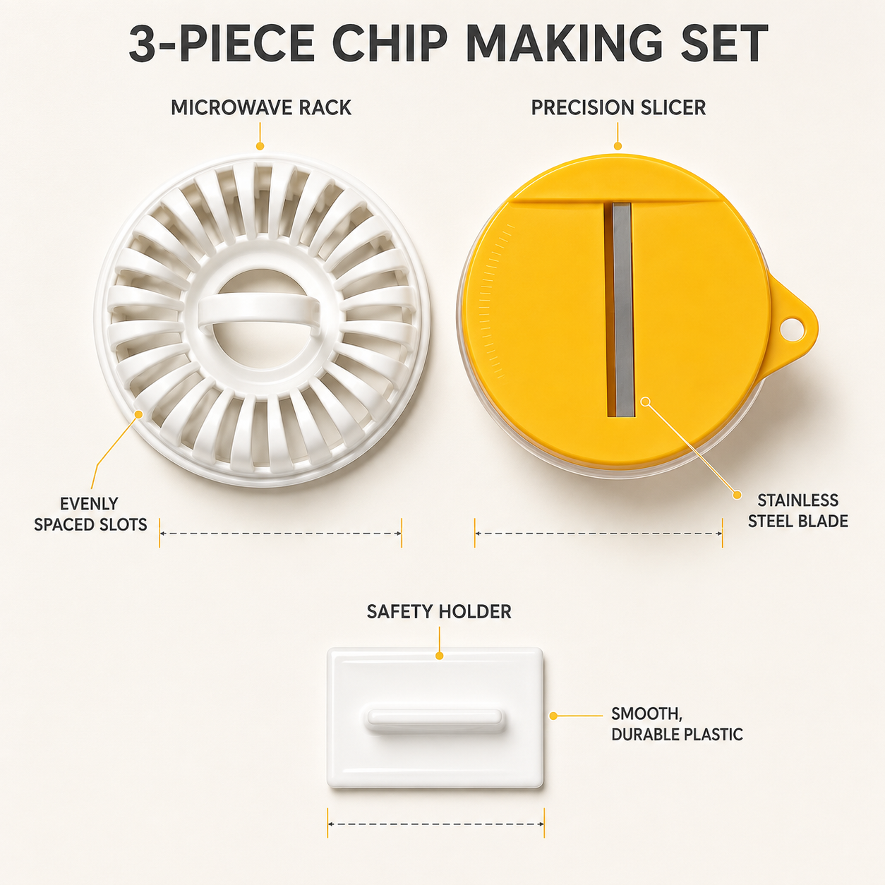 🥔 DIY-Kartoffelchip-Maker für die Mikrowelle mit Schneide- und Schüssel-Set