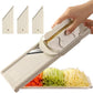 🎉4-in-1-Gemüseschneider und -Reibe🥗  Handschutz mit zwei Schutzvorrichtungen und 4 scharfen Klingen🔪
