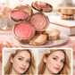 Flower Knows Strawberry Rococo Embossed Blush, Mauve Berry Rose Matte Powder Blush für die Wangen, aufbaubares und gut verblendbares Gesichts-Make-up