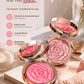 Flower Knows Strawberry Rococo Embossed Blush, Mauve Berry Rose Matte Powder Blush für die Wangen, aufbaubares und gut verblendbares Gesichts-Make-up