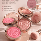 Flower Knows Strawberry Rococo Embossed Blush, Mauve Berry Rose Matte Powder Blush für die Wangen, aufbaubares und gut verblendbares Gesichts-Make-up