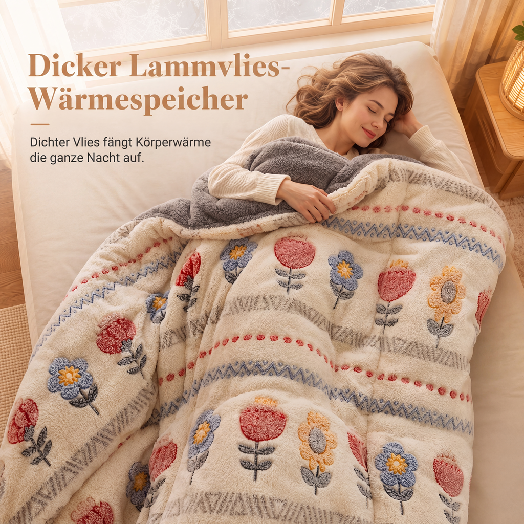 50 % RABATT!  🥰 Extra kuschelige Winterdecke mit doppelseitigem Lammfleece & Milchsamt – traumhaft weich und wohlig warm! 🛏️-Gco