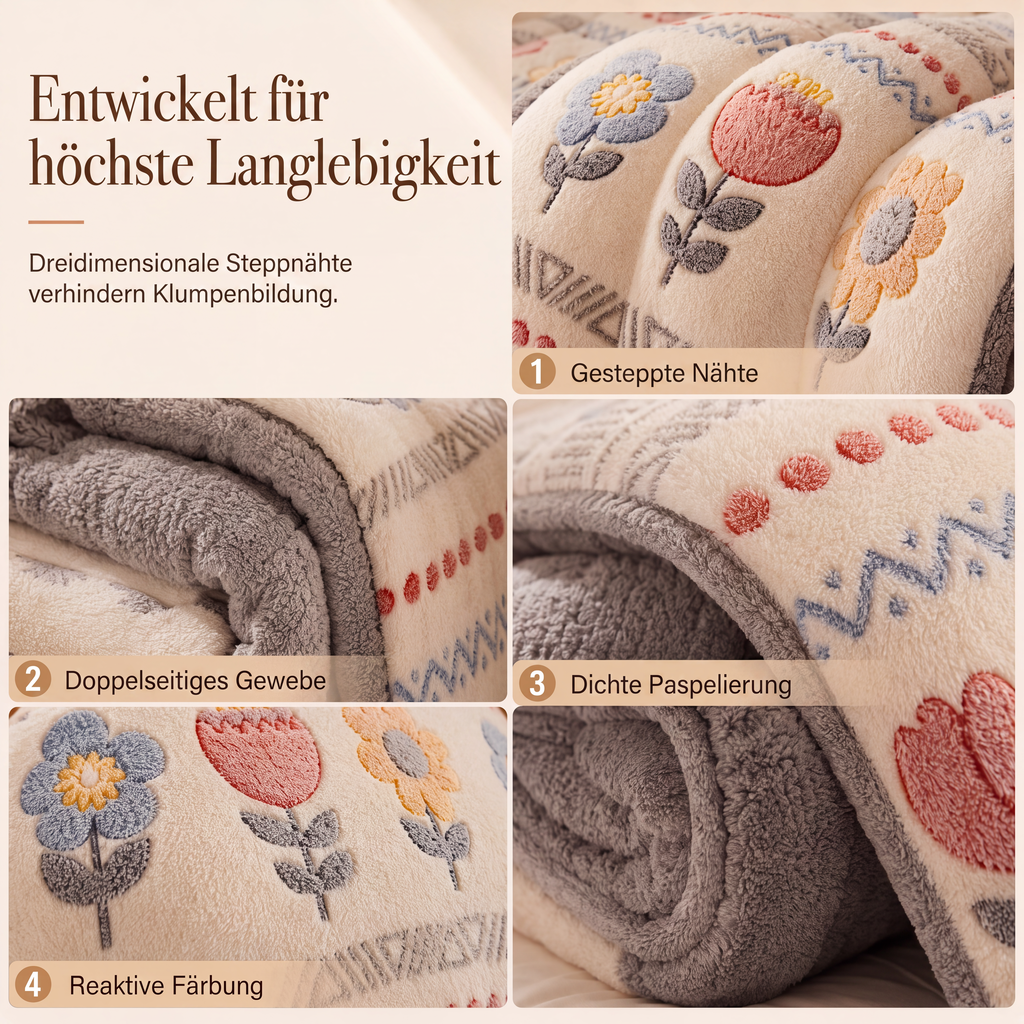 50 % RABATT!  🥰 Extra kuschelige Winterdecke mit doppelseitigem Lammfleece & Milchsamt – traumhaft weich und wohlig warm! 🛏️-Gco
