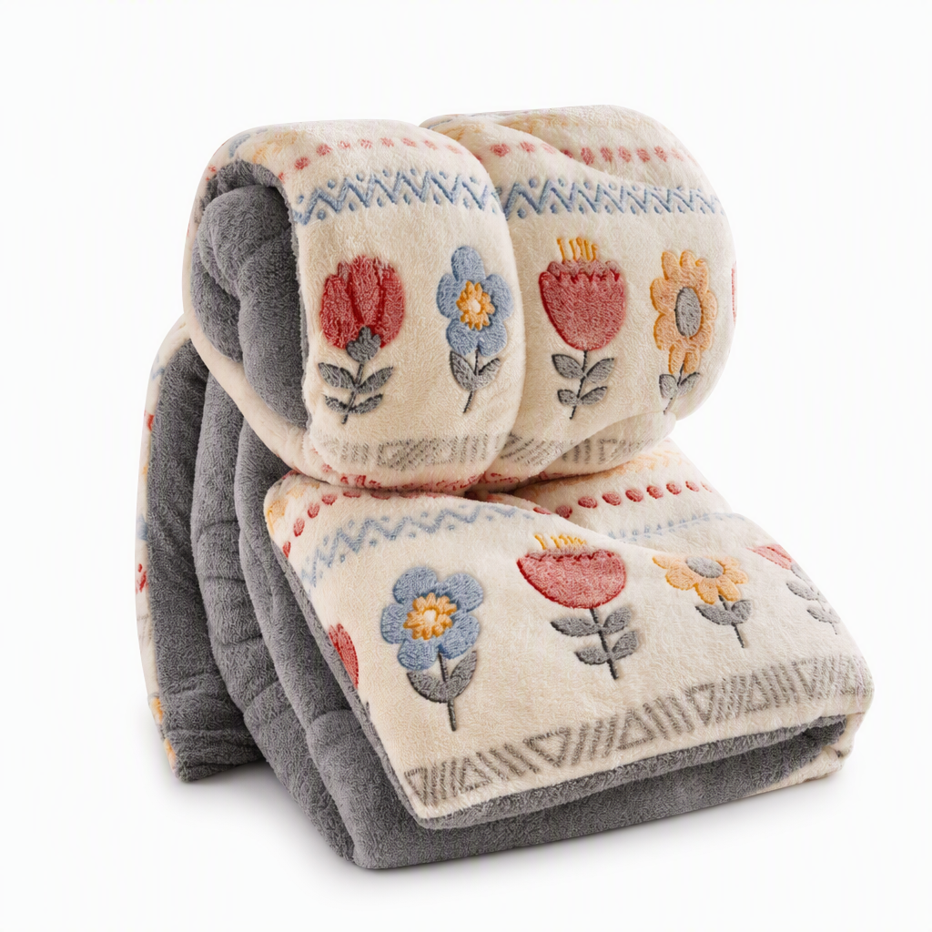 50 % RABATT!  🥰 Extra kuschelige Winterdecke mit doppelseitigem Lammfleece & Milchsamt – traumhaft weich und wohlig warm! 🛏️-Gco