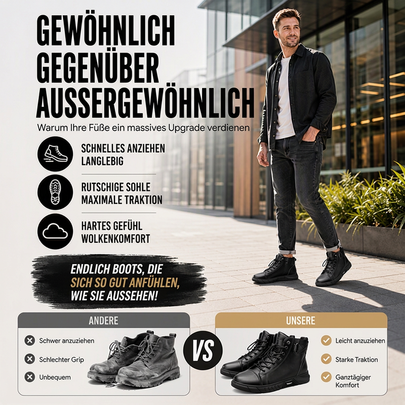 💥 Halber Preis 🎯 Wasserdichte Kampfstiefel aus echtem Leder für Herren