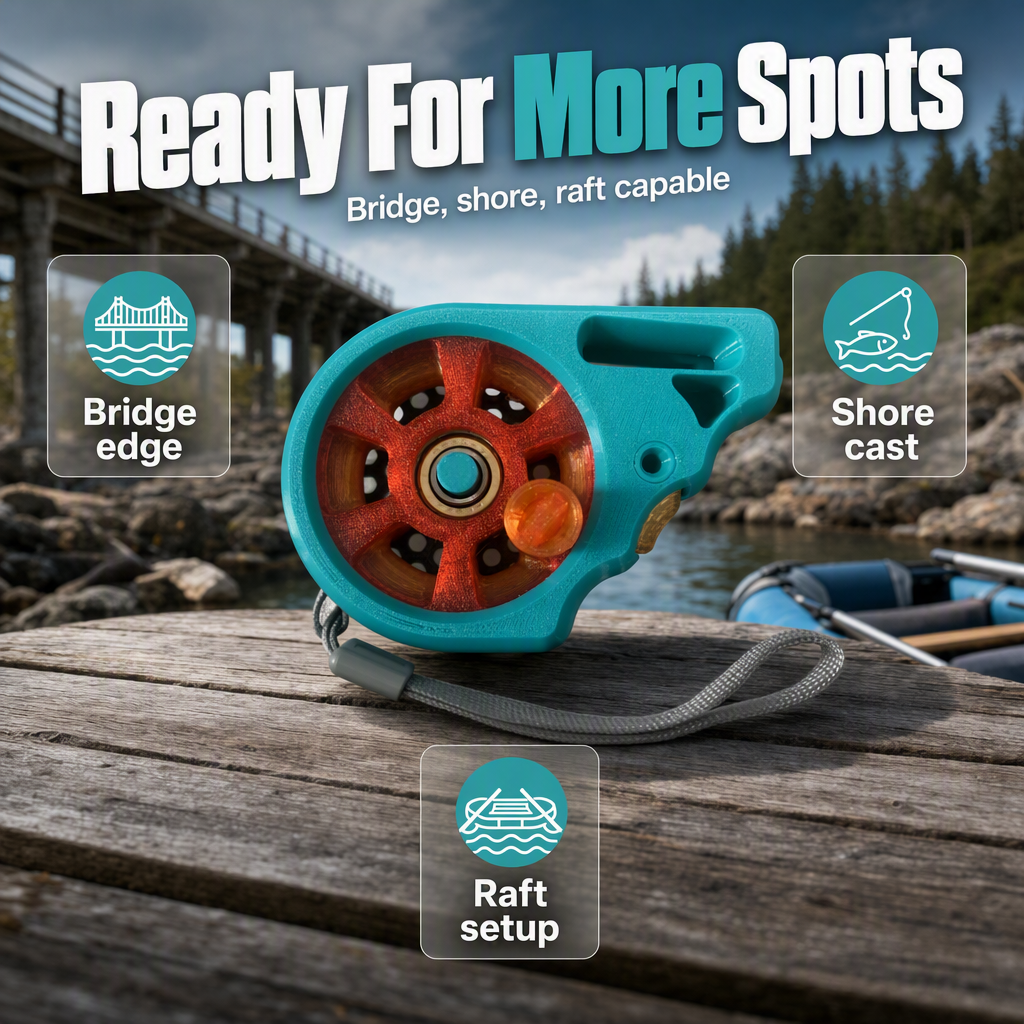 Tragbares, rutenloses Taschenangelrollengerät