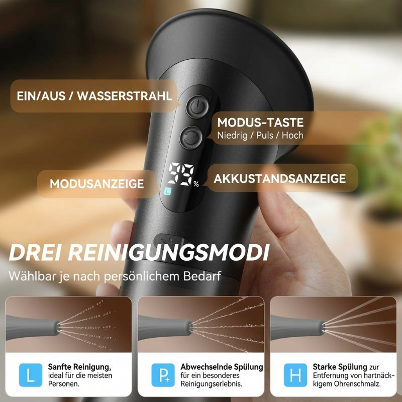 Elektrisches Ohrenspülgerät – 5-Stufen Einstellbar für Effektive Reinigung des Ohrkanals zu Hause