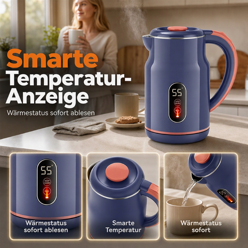 🌡️ 50% RABATT ✨ Wasserkocher mit intelligenter Temperaturregelung – präzise Temperatureinstellung für Ihren Kaffee und Tee☕