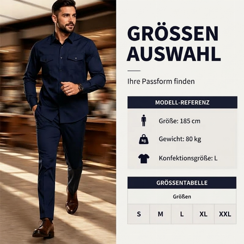 💎👖 Bestseller – Herren Zweiteiler-Set aus Polyester, bestehend aus Hemd und Hose