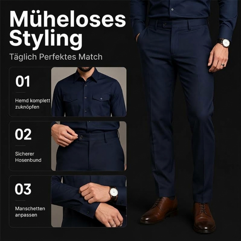 💎👖 Bestseller – Herren Zweiteiler-Set aus Polyester, bestehend aus Hemd und Hose