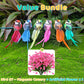 12 künstliche Vögel mit Federn und Clips