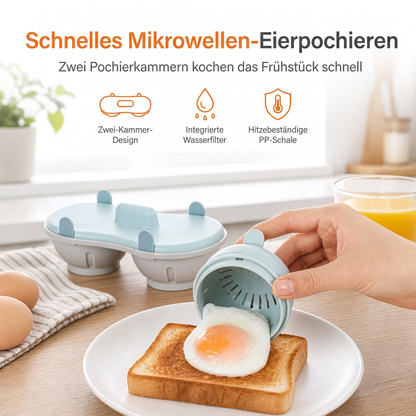 🥚 50% RABATT! 🍳 Eierdämpfer für die Mikrowelle – Zwei Fächer & schnell ✨
