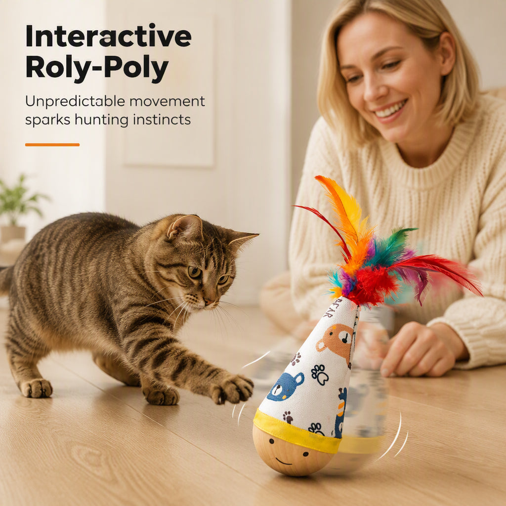 🐾 50% RABATT! 🧸 Interaktives Holz-Taumelspielzeug für Haustiere – Fördert aktives Spielen & bietet langanhaltende Beschäftigung – Ideal für Hunde & Katzen 🐕