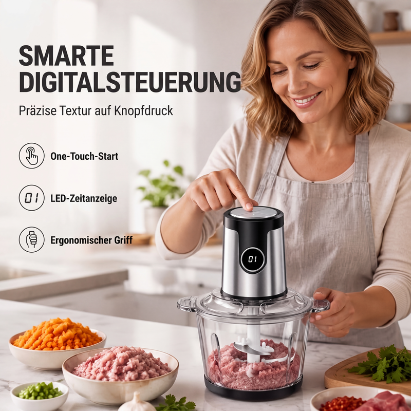 📢📢40% RABATT !!⏰Multifunktionaler elektrischer Fleischwolf und Küchenmaschine