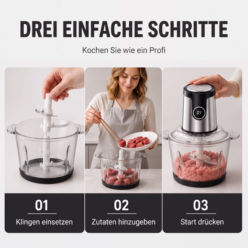 📢📢40% RABATT !!⏰Multifunktionaler elektrischer Fleischwolf und Küchenmaschine