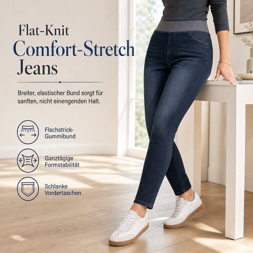 🌙 Lässig & schlankmachend – Slim-Fit Jeans mit hoher Leibhöhe – Dunkelwaschung, elastischer Bund & vielseitig kombinierbar