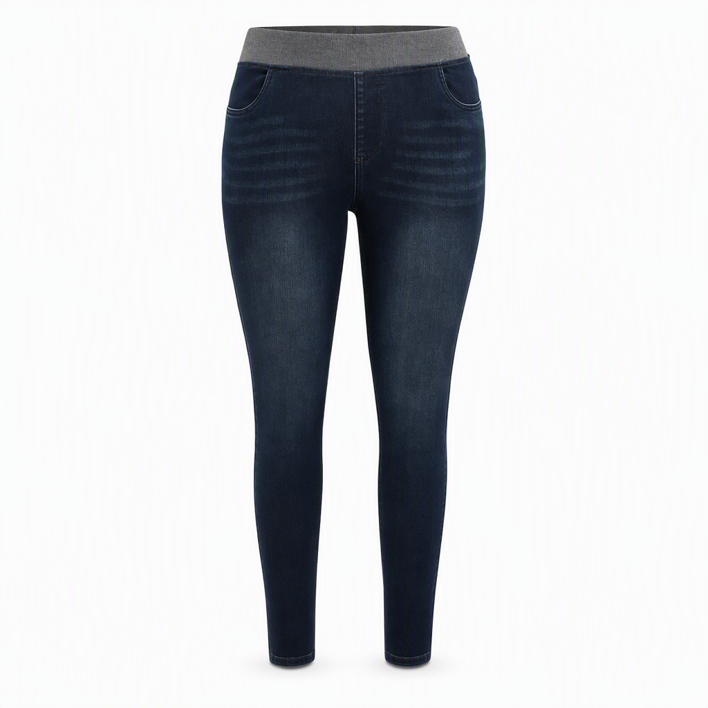 🌙 Lässig & schlankmachend – Slim-Fit Jeans mit hoher Leibhöhe – Dunkelwaschung, elastischer Bund & vielseitig kombinierbar