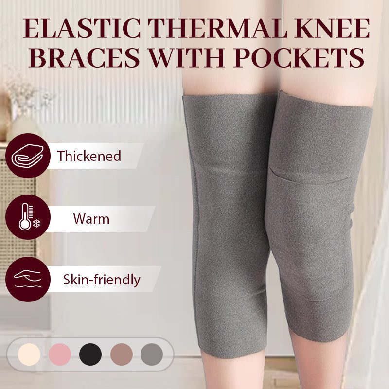 Elastische Thermo-Kniebandagen mit Taschen