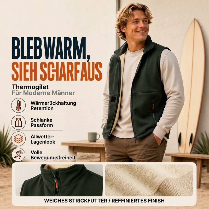 🔥 50% Rabatt – nur heute! 🎉 Unisex Winter Weste mit Plüschfutter für Wärme