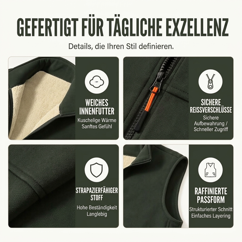 🔥 50% Rabatt – nur heute! 🎉 Unisex Winter Weste mit Plüschfutter für Wärme