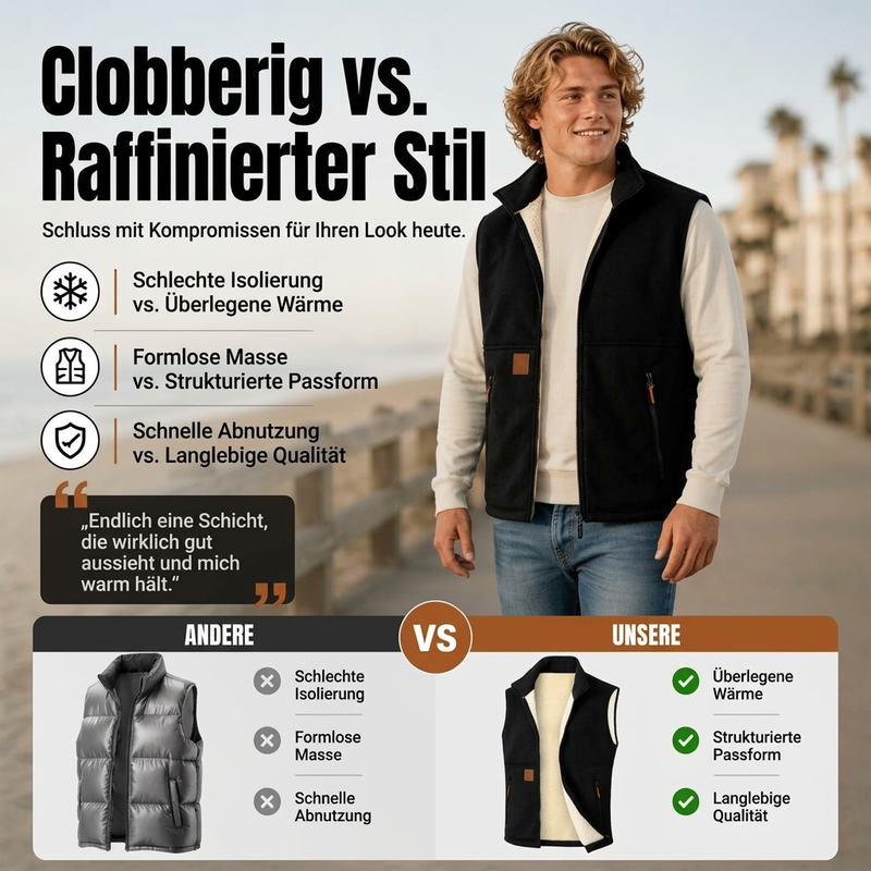 🔥 50% Rabatt – nur heute! 🎉 Unisex Winter Weste mit Plüschfutter für Wärme