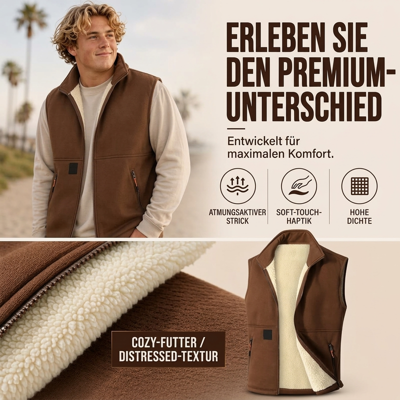 🔥 50% Rabatt – nur heute! 🎉 Unisex Winter Weste mit Plüschfutter für Wärme