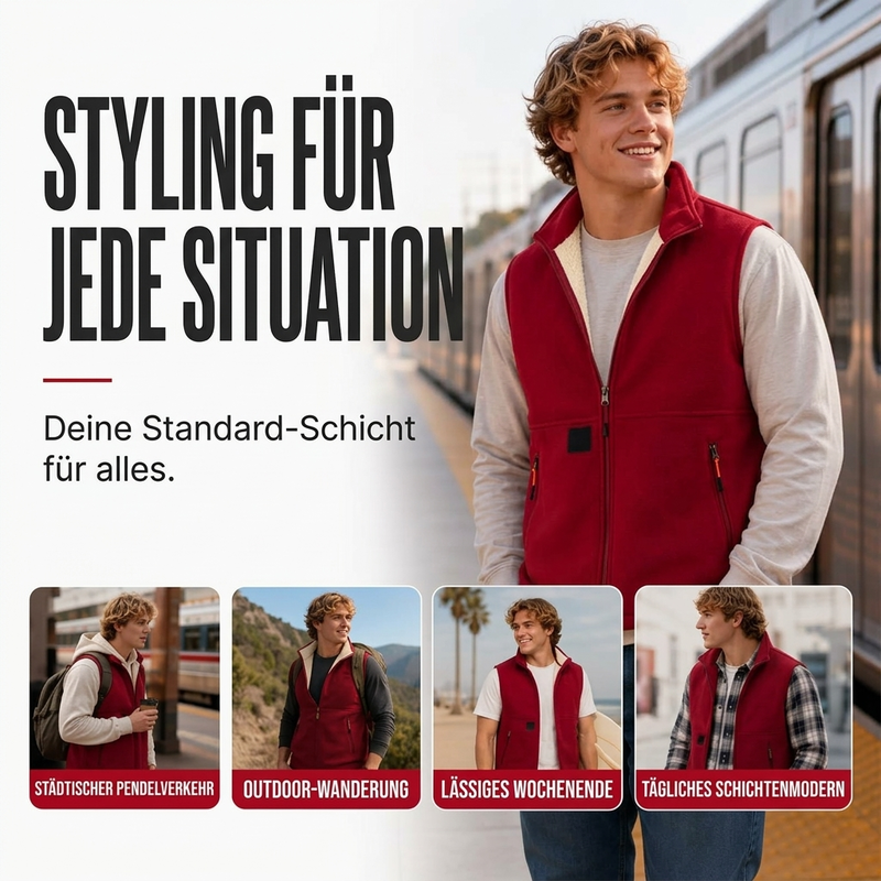 🔥 50% Rabatt – nur heute! 🎉 Unisex Winter Weste mit Plüschfutter für Wärme