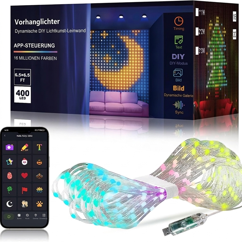 📢📢40% RABATT !!⏰Wasserdichte LED Vorhänger Lichterkette